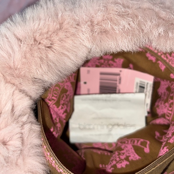 JUICY COUTURE Pink Rabbit Fur & Leather Viva La Juicy Bag Vintage Rare! NEW! - Picture 14 of 14